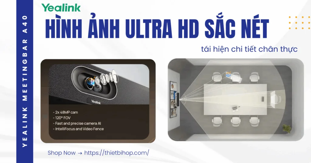 Yealink MeetingBar A40-Hình ảnh Ultra HD sắc nét