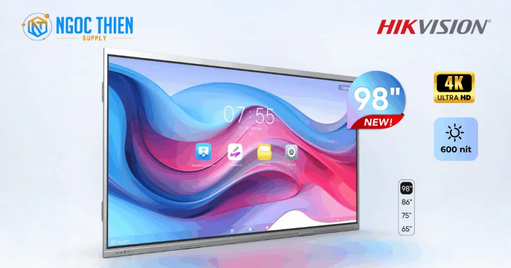 Màn tương tác Hikvision Ultra Series 98 inch với hình ảnh sắc nét