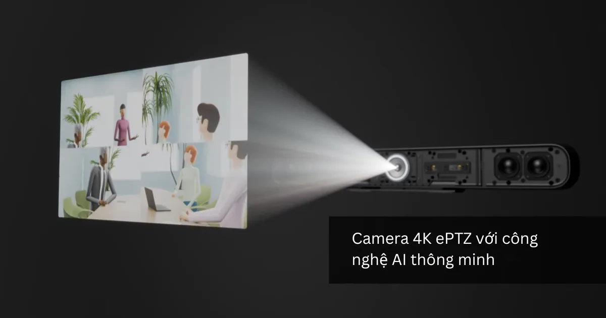 Sennheiser TeamConnect Bar S với camera 4K ePTZ với công nghệ AI thông minh